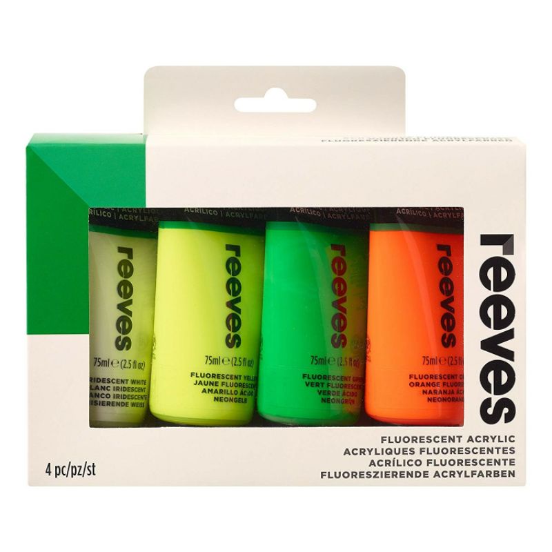 

Reeves Acrylic Paint Set 4 × 75 ml Fluorescent