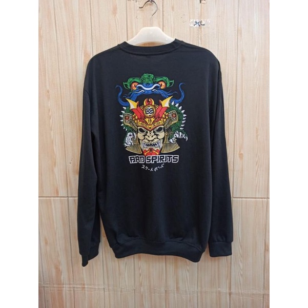 SWEATER DISTRO CREWNECK HITAM MURAH ( READY STOCK / BISA COD)