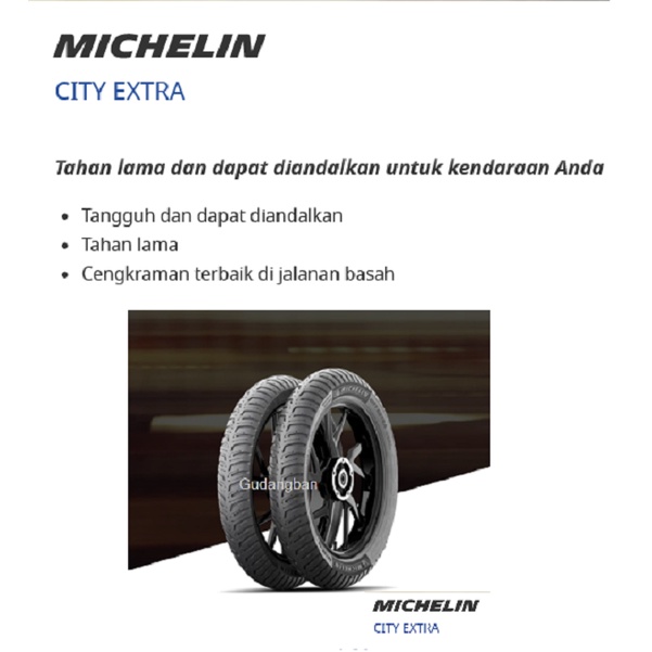 Michelin City Extra 80 90 14 Tubeless Ban Luar Motor Matic Mio Beat FREE PENTIL