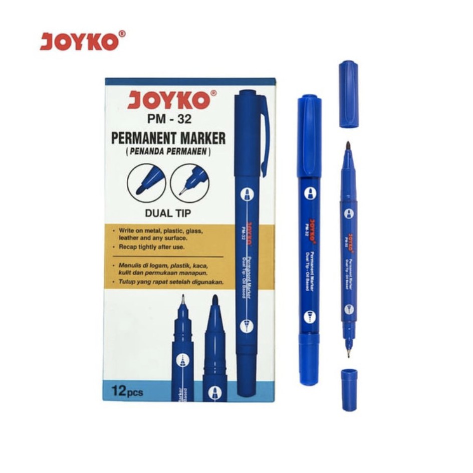 

Permanent Marker Spidol Permanen Joyko PM-32 Dual Tip