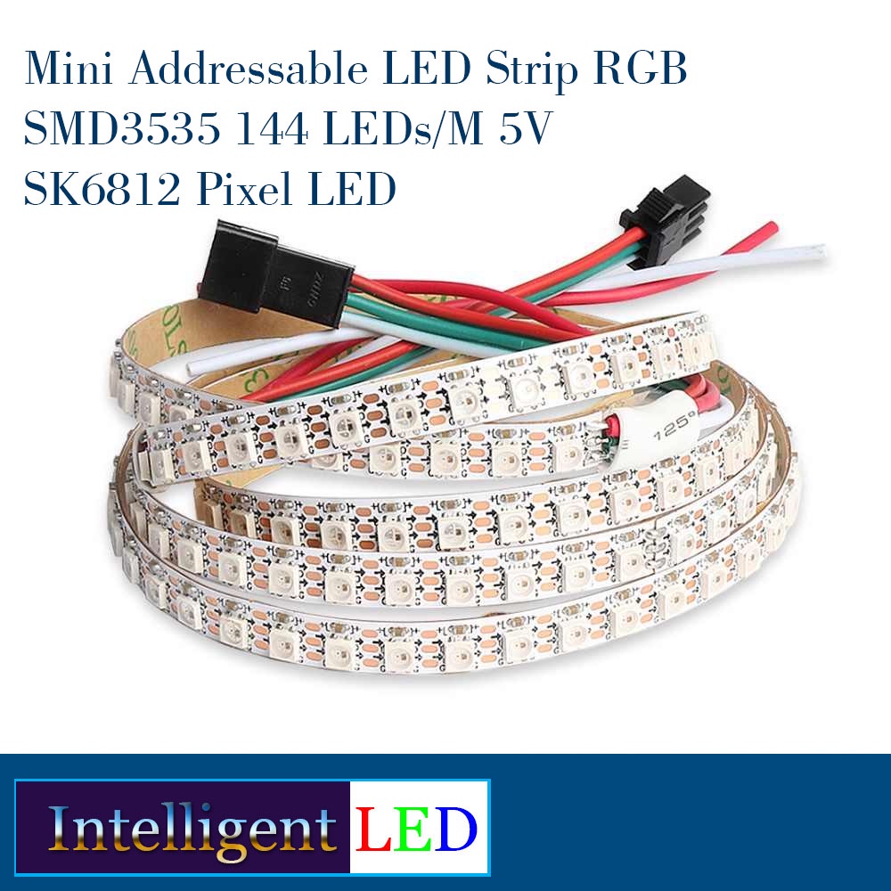 Mini Addressable LED Strip RGB SMD3535 144 LEDs/M 5V Pixel LED 50 CM