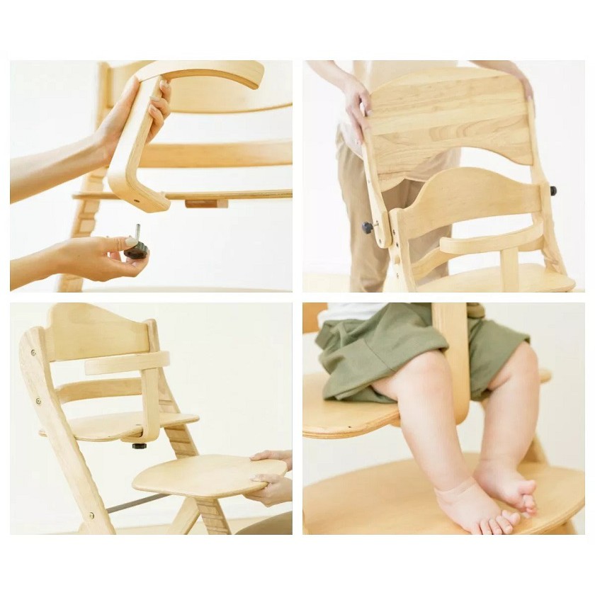 Yamatoya Sukusuku Plus Table Kursi Makan Anak Kayu Baby High Chair