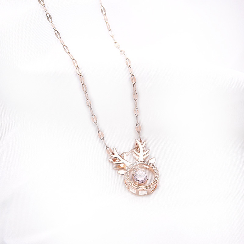 Kalung Rantai Klavikula Bahan Titanium Steel Gaya Korea Untuk Wanita