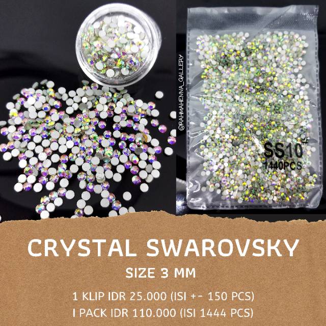 [1440 pcs] CRYSTAL SWAROVSKY GRADE A, AKSESORIS NAIL ART HENNA