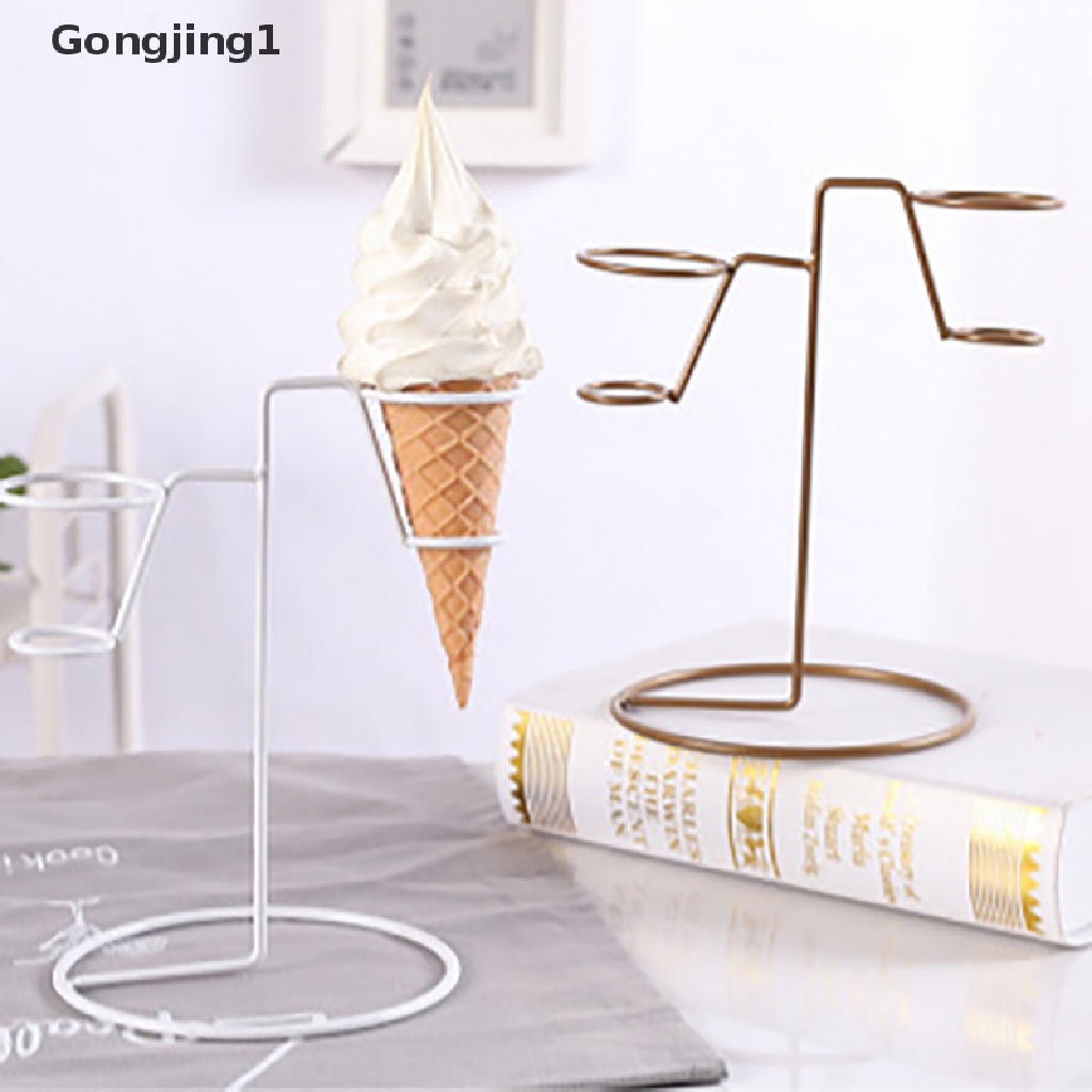 Gongjing1 Stand Holder Es Krim Bahan Besi Untuk Pesta Ulang Tahun / Pernikahan