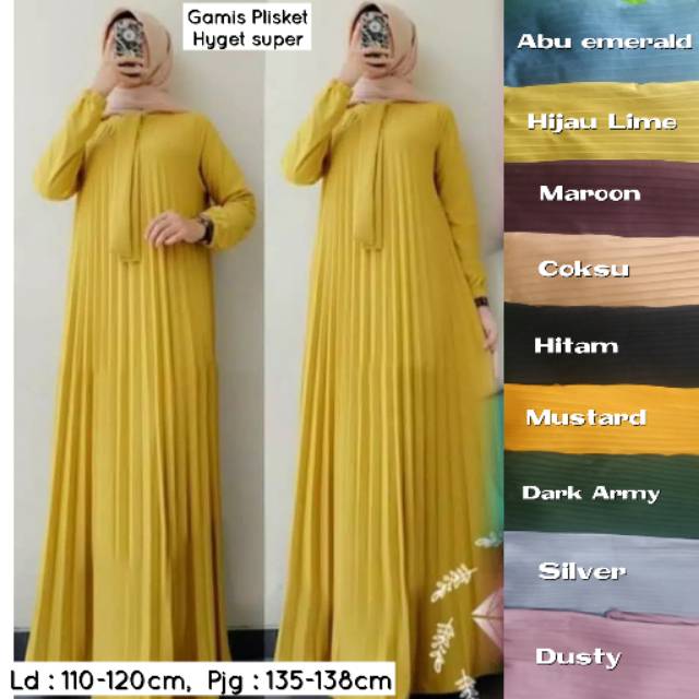 (COD) TERMURAH MAXY PLISKET UMBRELLA / GAMIS PLISKET / GAMIS JUMBO SYAR'I