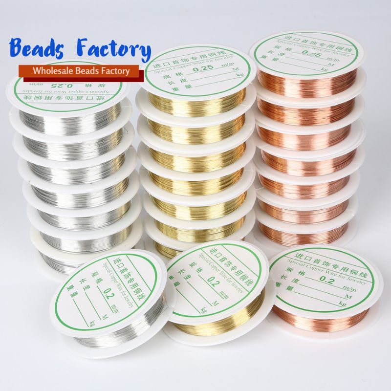 Bahan craft 1 Roll kawat tembaga Sturdy Copper Wire The Jewelry Line Thread Metal String Wire For DIY Beads Jewelry Making Accessories