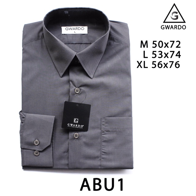 GWARDO Kemeja Abu Tua REGULAR Lengan Panjang