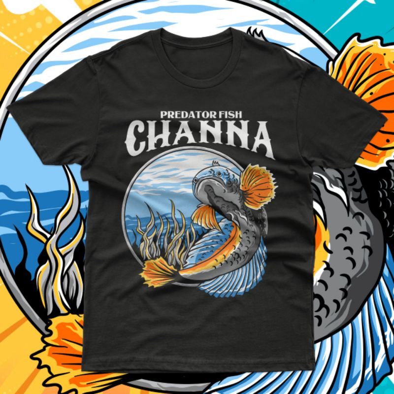 Kaos baju channa snakehead kaos ikan kaos distro channa kaos snakehead fish desain dan bahan kaos pr