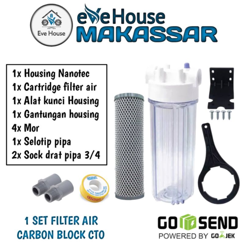 Makassar V70 Nanotec 1 set filter air housing nanotec tabung nanotech lengkap