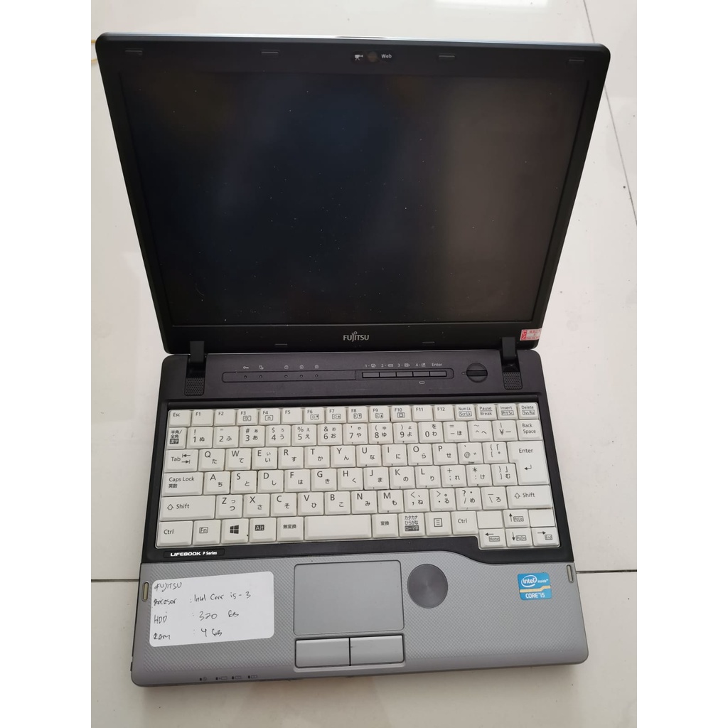 Laptop Second FUJITSU LIFEBOOK P771/D Ram 4GB HDD 320GB Layar 13 inch