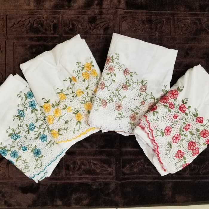 mukena katun bsw bordir/mukena dewasa /mukena putih