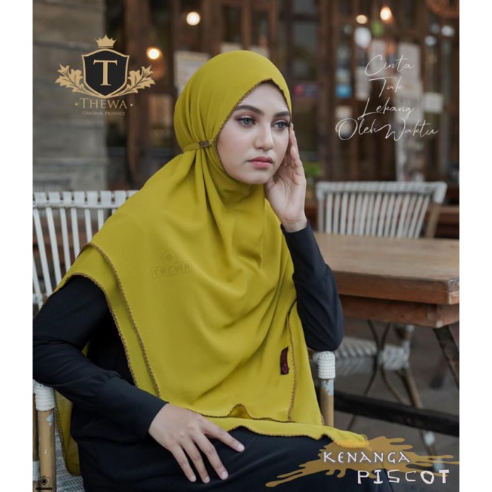 THEWA - Hijab Khimar Kenanga Piscot Lancip 2 Kerudung Layer Ceruty