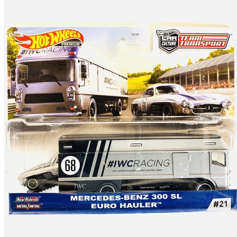 TT21 MERCEDES-BENZ 300 SL EURO HAULER Mercedes Benz Mercy Team Transport Premium Diecast Hot Wheels