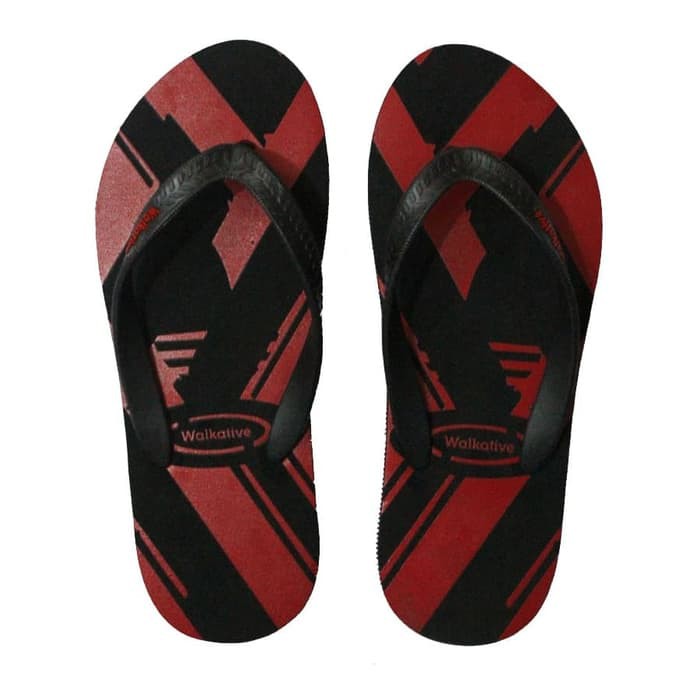 Sandal Jepit Pria Walkative Cross Line Merah