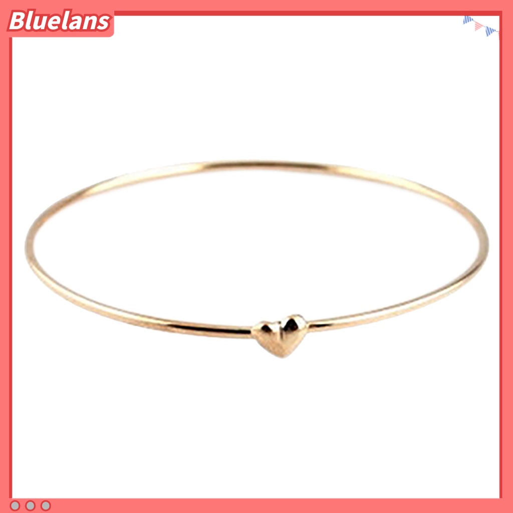 Gelang Bangle Listrik Pola Hati Lapis Alloy Tidak Pudar Untuk Wanita