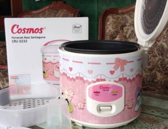COSMOS Rice Cooker Non Stick 2 Liter Anti Lengket 3in1 CRJ3232 400 Watt