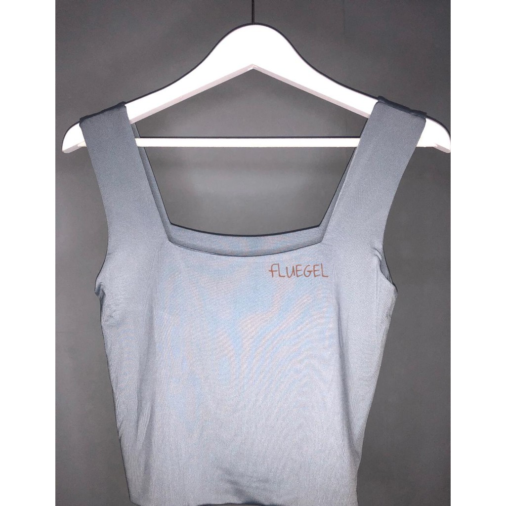 Fluegel Long Mia Crop Top Korea Fashion Atasan Wanita Tank Top Crop Fashion Wanita-GREY
