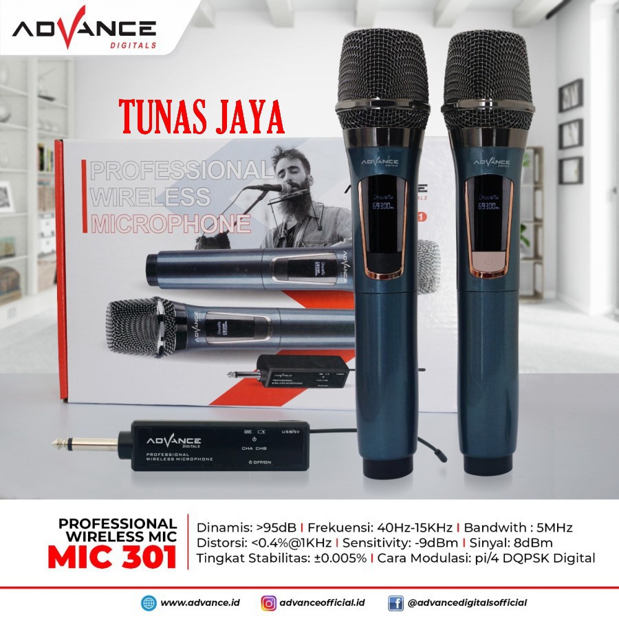 Mic Wireless Double ADVANCE 301 ORIGINAL