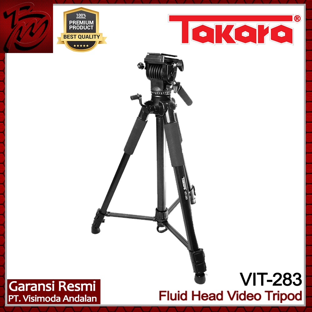 Takara VIT-283 Fluid Head Video Tripod untuk kamera camcorder DSLR HP
