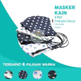  Masker  Kain  Filter 3 Ply Polkadot  Anti air 12 pcs 