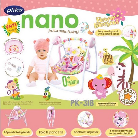 Ayunan Bayi Pliko Nano Automatic Baby Swing PK-318 Bouncer Elektrik Otomatis Makassar