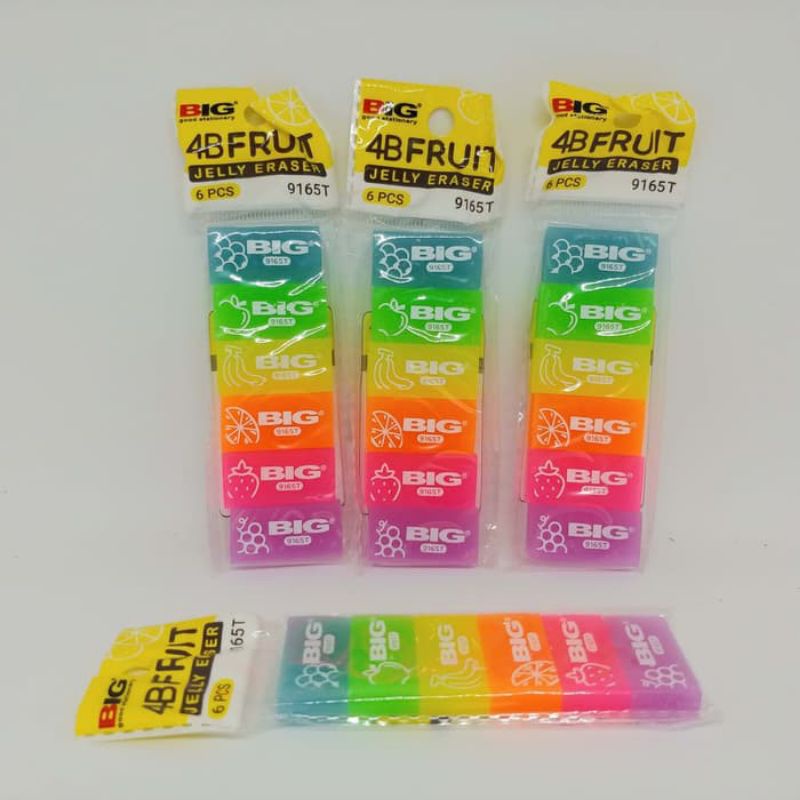 

Eraser/Penghapus Pensil BIG 9165T @6 pcs Warna Fruit Jelly