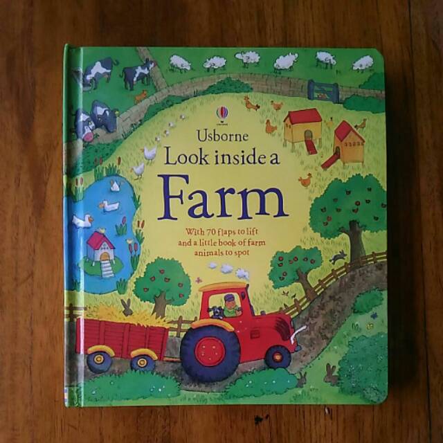 Usborne Look Inside a Farm Buku Import Anak Lift The Flaps Board Book
