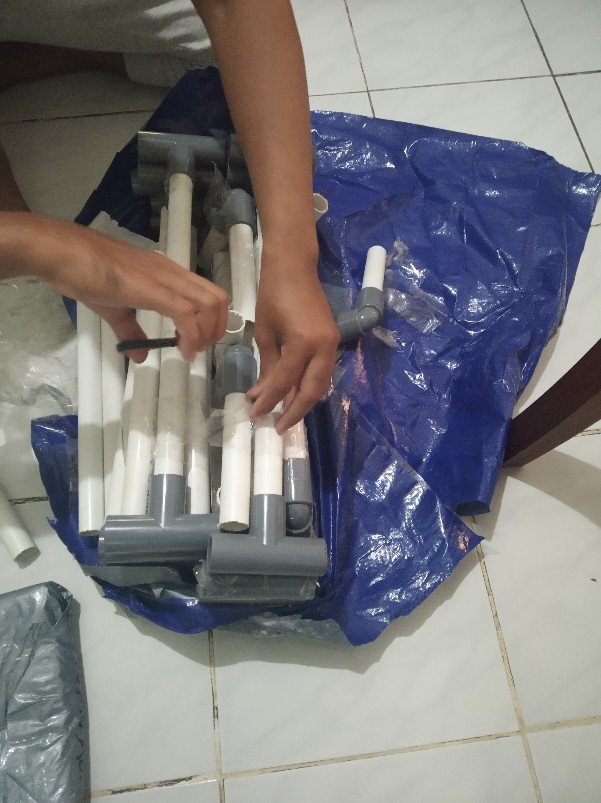 Kolam Terpal Ikan + Rangka [ Satu Set ] Model Slot Paralon Ukuran 100x100x50cm Original A15 Korea