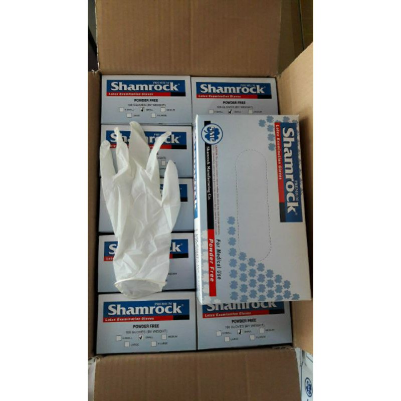 HANDSCOON LATEK SHAMROCK FREE POWDERED  LATEK DISPOSABLE GLOVE