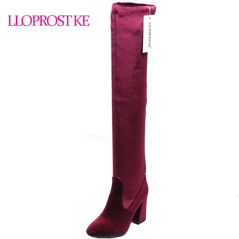 red velvet boots knee high