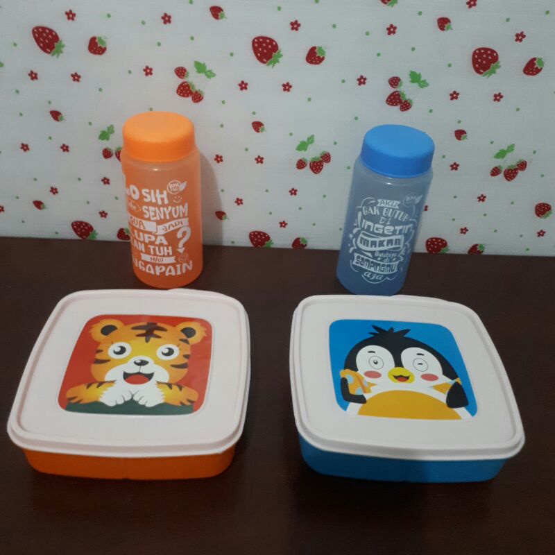 Paket Tempat Makan dan Minum Anak / Souvenir Ultah Anak / Hampers / Bekal Sekolah