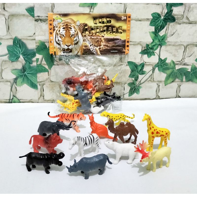 Wild Animal Mainan Miniatur Hewan Wild Animal 12 pcs