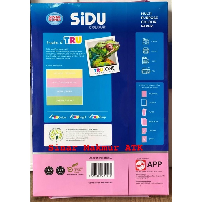 

Kertas | Kertas Hvs Warna / Colour Paper Sinar Dunia (Sidu) A4 70Gr Merah Muda Kualitas Terbaik