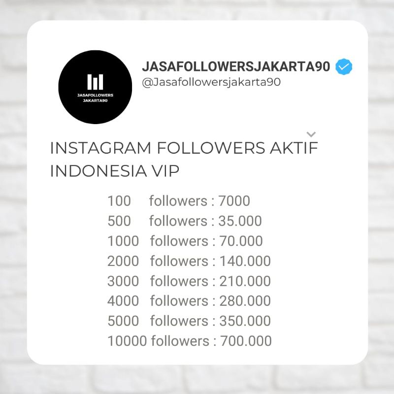 Jasa followers instagram aktif INDO VIP