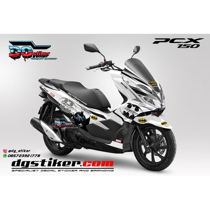 Decal Striping Pcx 150 Putih Batman DG Stiker