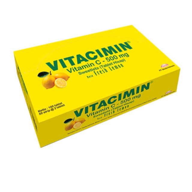 VITACIMIN Lemon Orange Vitamin C 500mg per strip lebih murah