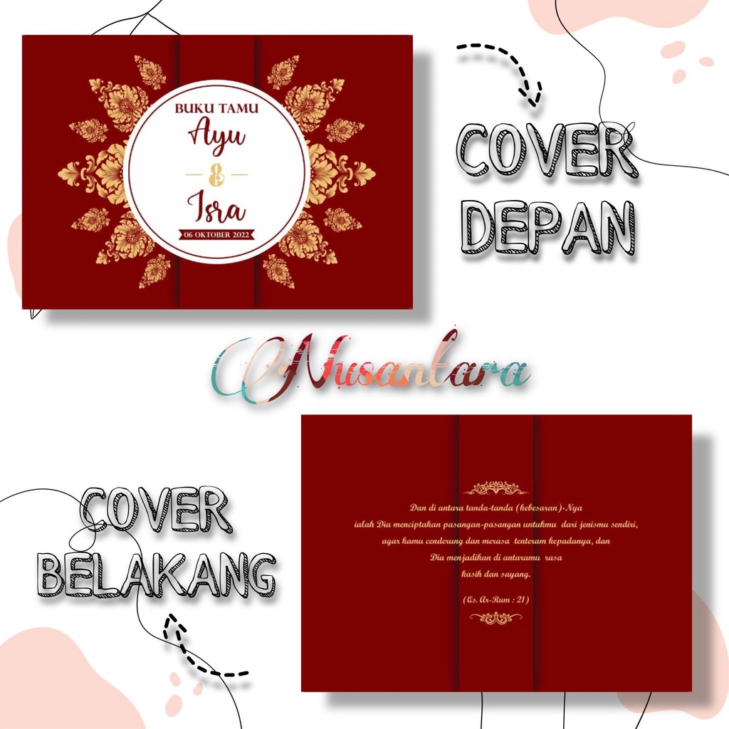 

Buku tamu pernikahan custom nama / Wedding guest book