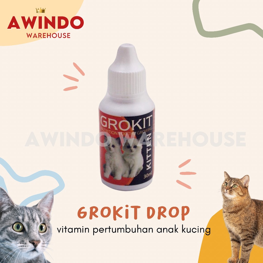 GROKIT DROP - Obat Vitamin Anak Kucing Nutrisi Pertumbuhan Anak Kucing Kitten Cat GROKIT