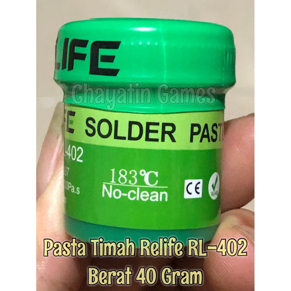 pasta timah relife / timah cair merk relife rl 402