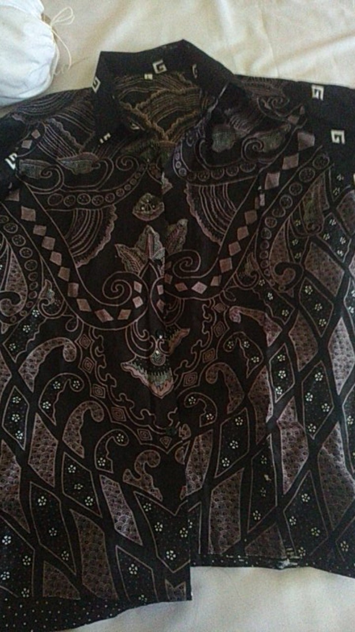 Kemeja Batik Lengan Panjang 021 Risna Batik Hrb026 Hem Batik Murah Seno Sogan Bakung Padi Manggar