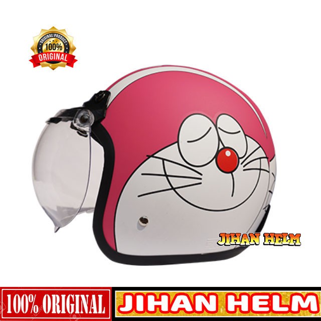 HELM / BOGO / BOGO JM / HELM BOGO JM DORAEMON PINK WHITE TERLARIS