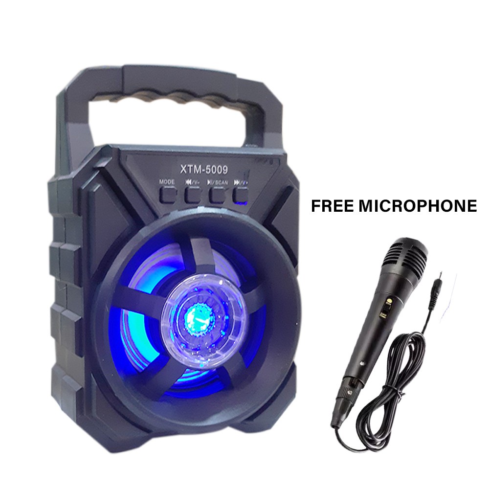 Paket Spiker Karoke Karoke Gratis Mic Ada Lampu Penghias Menyala 3' Tipe 5009 I Free Microphone