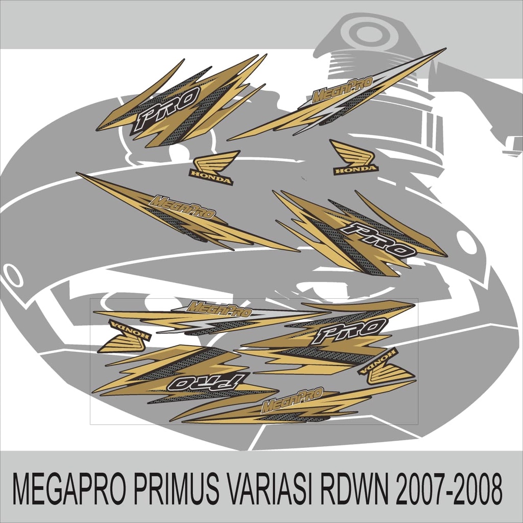 STIKER STRIPING VARIASI MEGAPRO PRIMUS RDWN 2007-2008
