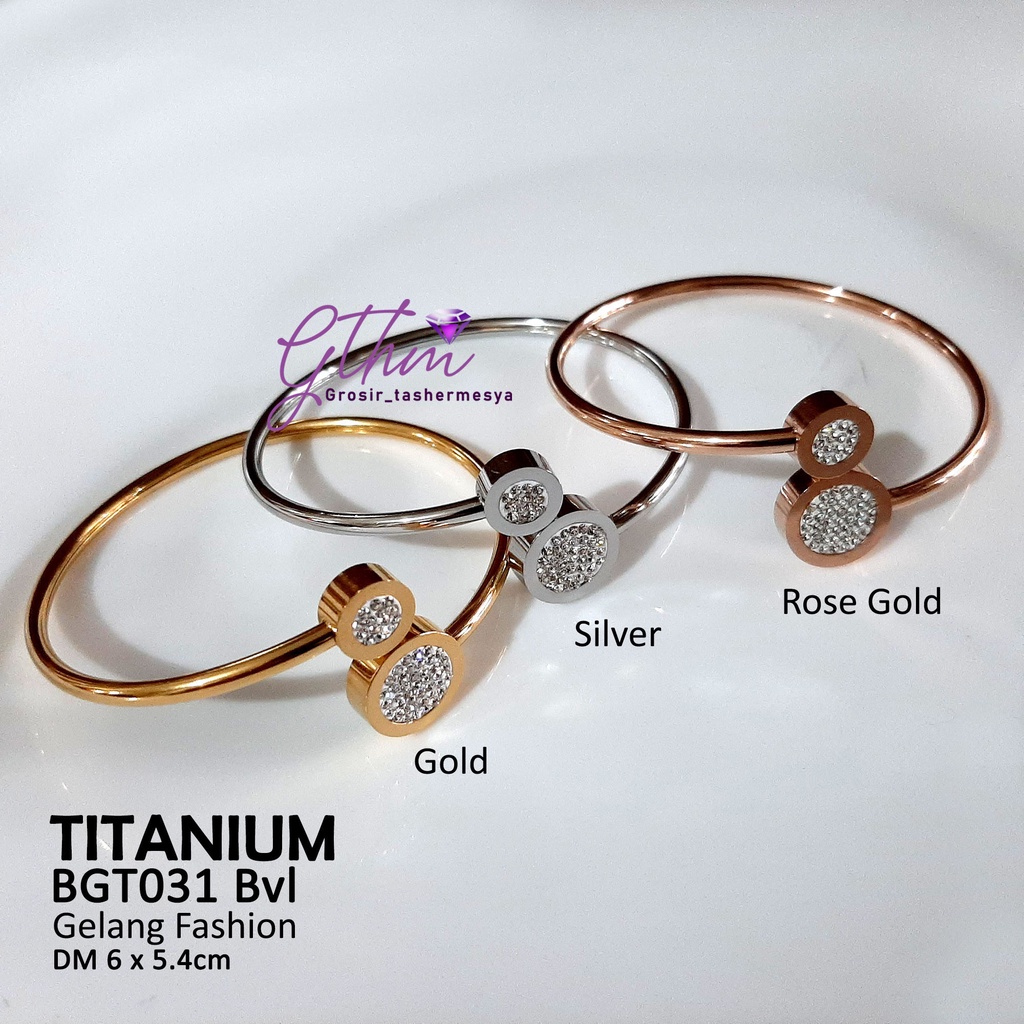 Gelang Titanium Branded BVL Perhiasan Fashion import Premium Anti Karat Simple Fashionable BGT031 GTHM