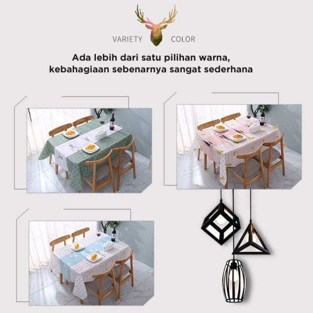 Taplak Meja Makan Anti Air Tahan Panas Alas Meja Serbaguna Premium