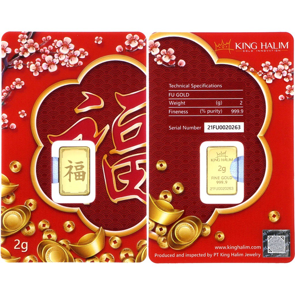 Logam Mulia King Halim / LM KH &quot;Fu / Fortune&quot; 24K 2 gram - SDW Gold -