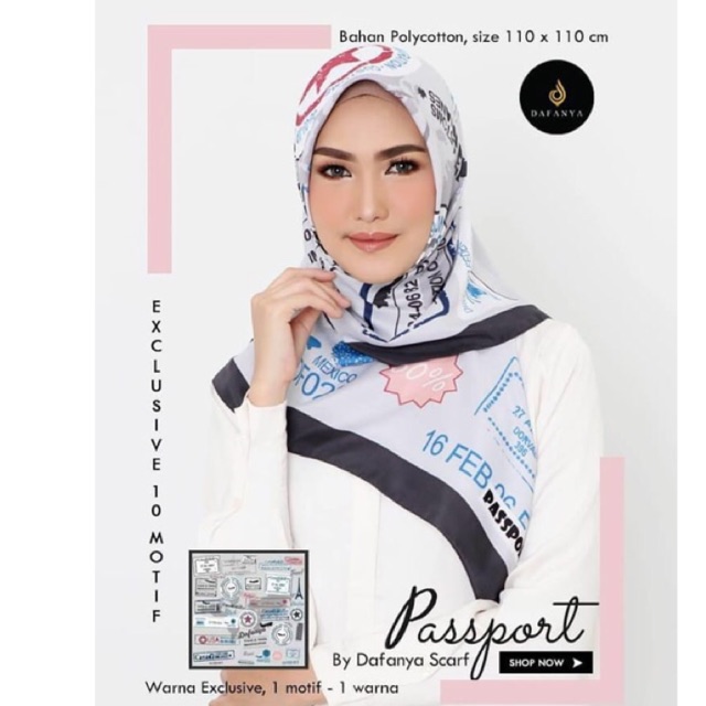 Jilbab segiempat Passport by Dafanya scraf