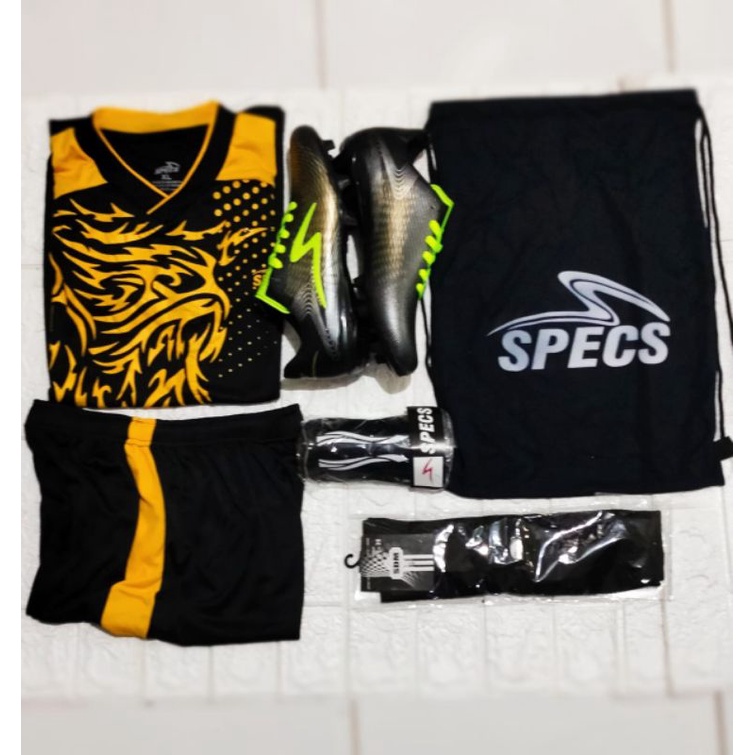 Promo !!! Sepatu Bola SPECS Ultra Grade ORI ( Paket komplit )-PKT 5 Ultra Hitam