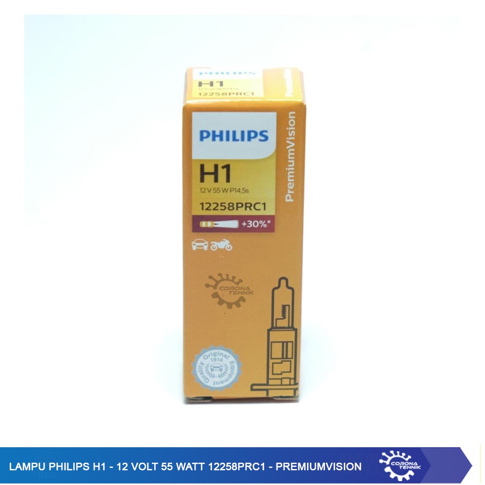 Philips Lampu H1 - 12 Volt 55 Watt 12258PRC1 - PremiumVision